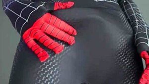 Miles morales cosplay ends with big cumshot