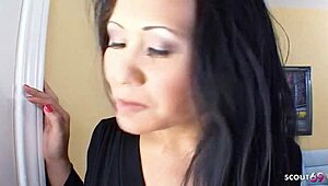 Sexy asian milf cougar wife seduces gardener for cheating fuck then masturbates pussy with his cum