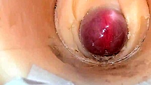 Camera deep inside tight pussy captures huge cum explosion
