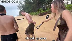 Two muscular pirates ravage sexy sailors tight pussies after shipwreck orgy