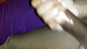 jerking my thick black cock leads to explosive cum pov finish