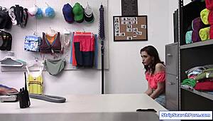 What happens when officer confronts petite teen shoplifter on duty?