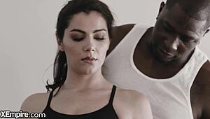Valentina Nappi rides trainer's massive BBC hard at the gym