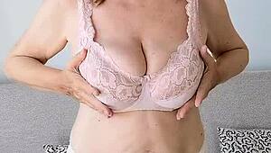 a mature cougar mother-in-law slowly strips off stockings and panties whispering your dirtiest seduction fantasies in pov