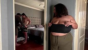 i watch her play while pounding my girlfriend's pussy bbw voyeur style
