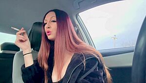 Big Tits Italian Milf Artemisia Love Smoking In Car