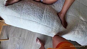 morning vibes slutty stepsis with big naturals rides for creampie 😍🔥 wet pussy action