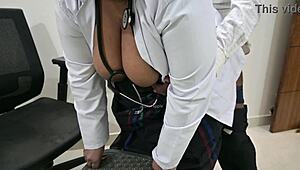 Sri Lankan Doctor Fucked Hard by Patient in Clinic Boobs Bouncing