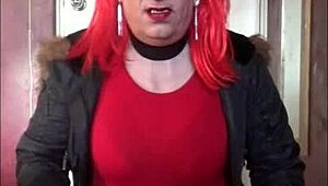 shy crossdresser lover gulps public outdoor cock pee then swallows homemade load