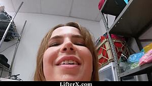 Alina West Begs After Officer Mike Demands LifterX Blowjob