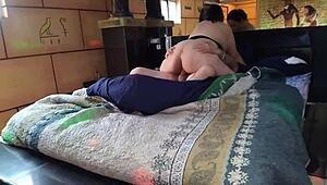 Mom surprises stepson watching porn and they fuck hard