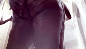 Caramel slim ebony milf takes dick on the street