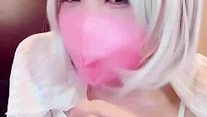 mask beauty crossdressing and masturbating while streaming