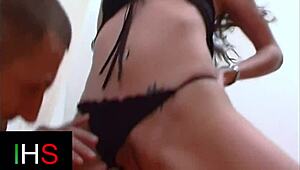 beautiful brunette mom gets fucked in the ass by a pig