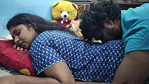 Horny indian bhabhi seduces neighbour for rough romance in dorm 😏