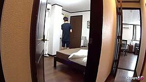 curvy japanese teen gets creampie from classmate