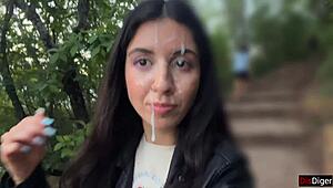 If you come second to this mountain - youll be walking around with cum on your face in front of people - crazy public cumwalk
