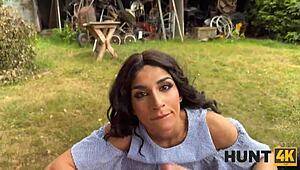 Naughty chick fucked stranger outdoors