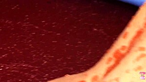 an amazing bitch lou lou and her lesbian friend christine love wrestled in jelly