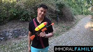 Soggy czech cutie drops panties for hunks