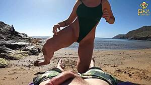 big ass spanish girl fucking on the beach