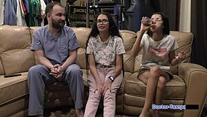 dr tampa gives angel santana and aria nicole their first gyno exam
