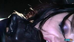 Tattoed Brunette Sex Goddes Wearing Sexy Outfit Is Being Fucked In A Dark Room