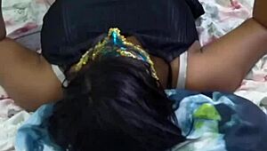 Ebony beauty enjoys anal massage session
