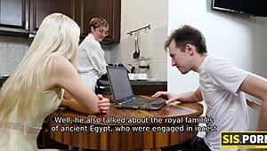 slim blonde has unplanned sex with stepbrother