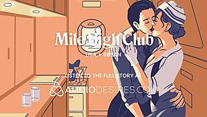Dripping pussy licked by stewardess outdoors