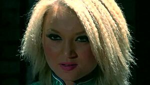 tiny deepthroating teen 18+ with fishnets and wig