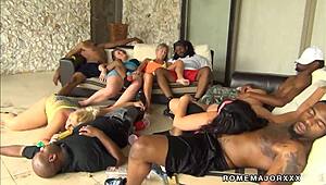 Rome angelina castro joins the big black cock blowbang