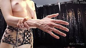 Rebecca Diamante Shows Her Hand Veins While Topless