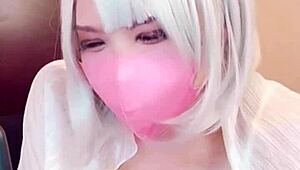 mask beauty crossdressing and masturbating while streaming