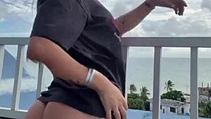 Exhibitionist wife shows her tight pussy outdoors
