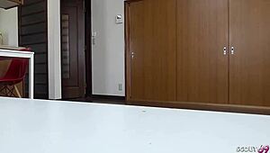 curvy japanese teen gets creampie from classmate