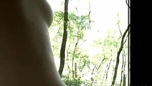 cute brunette teen pleases big cock deep in forest