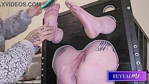 revealme curvy babe restrained vibrator spanking and dildo orgasm