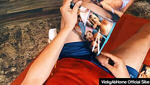 Its christmas vicky vette rides dick and gets cum