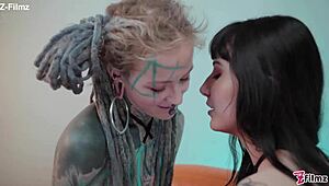 Alternative teen gets anal fucked on big toys