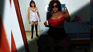 marilyn ponce gets her ass torn by girlfriends big dildo