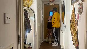sweaty ravers foot play with sneakers