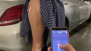 risky lovense orgasm control at the bar