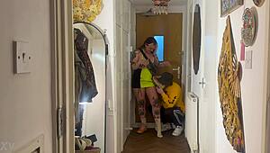 sweaty ravers foot play with sneakers