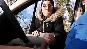 i pull my cock out and she takes me home
