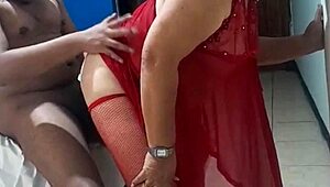 mature milf shows big tits while sucking and fucking