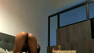 horny latina teen rubs her juicy pussy in hotel bathroom till she cums