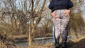 couple pissing of fat step mother and step son