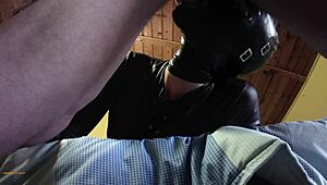 Laura deepthroats big cock in black heels