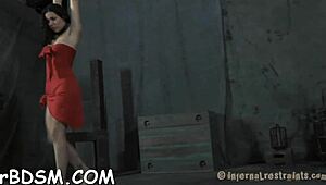 Hard Flogging For Masked Babe In Bondage
